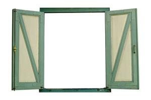 Vintage window isolated on white background. Clipping path photo