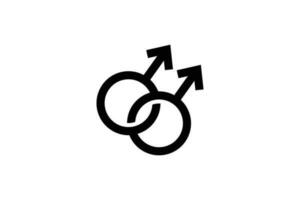 homosexual partner symbol. Outline icon style design. Simple vector design editable