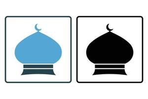 Mosque domes icon. Icon related to Islamic mosque. Solid icon style design. Simple vector design editable