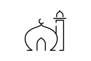 Mosque icon. Icon related to Islamic mosque. Line icon style design. Simple vector design editable