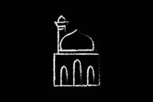 Mosque icon. Icon related to Islamic mosque. chalk icon style design. Simple vector design editable