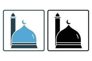 Mosque domes icon. Icon related to Islamic mosque. Solid icon style design. Simple vector design editable