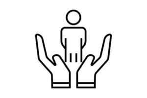Inclusion social equity icon. icon related to help or support employee, community care, age and culture diversity. Line icon style design. Simple vector design editable