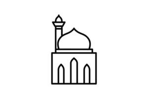 Mosque icon. Icon related to Islamic mosque. Line icon style design. Simple vector design editable