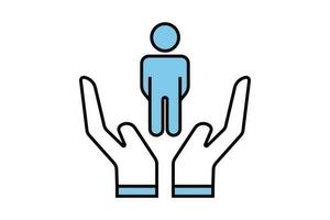 Inclusion social equity icon. icon related to help or support employee, community care, age and culture diversity. Two tone icon style design. Simple vector design editable