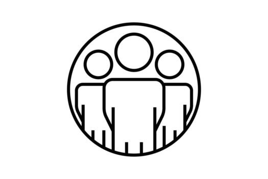 People icon. icon related to people connecting, group, team, community. Line icon style design. Simple vector design editable
