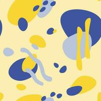 Trendy seamless abstract pattern. Yellow and blue. Minimal geometric shape. Creative vector background. Good for textile, wrapping, fabric, wallpaper, decor, background.