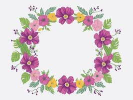 - Beautiful Floral Frame Design With Spring Flowers. Floral Border for Creative Projects. Spring Flowers Illustration. photo