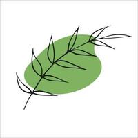 Vector illustration of the outline of a branch on a green spot.