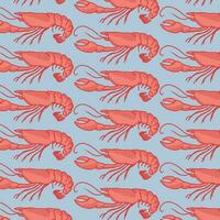 Illustration Vector shrimp Pattern background