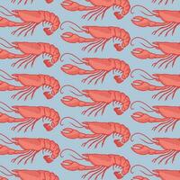 Illustration Vector shrimp Pattern background