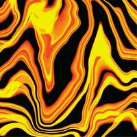 A black and yellow flames fluid background with a pattern of stripes and lines vector