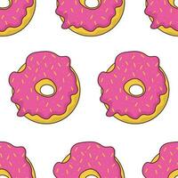 Seamless pattern with glazed donuts on white background. vector