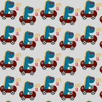cute dinosaur vector pattern for tee print and background wallpaper