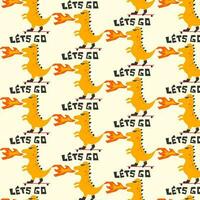 cute dinosaur vector pattern for tee print and background wallpaper