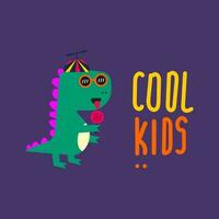 cute dinosaur vector for tee print and background wallpaper