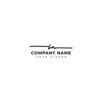 In Initial signature logo vector design