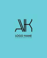 AK Initial minimalist modern abstract logo vector