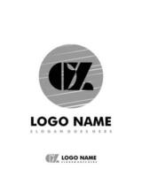 Initial OZ negative space logo with circle template vector
