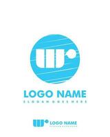 Initial WR negative space logo with circle template vector