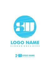 Initial SW negative space logo with circle template vector