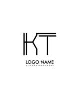 KT Initial minimalist modern abstract logo vector