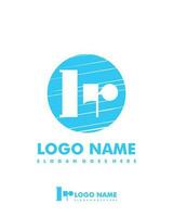 Initial LR negative space logo with circle template vector