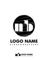 Initial MB negative space logo with circle template vector