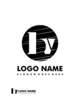 Initial BV negative space logo with circle template vector