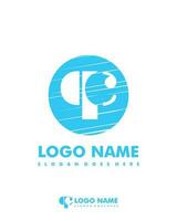 Initial QC negative space logo with circle template vector