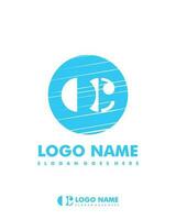 Initial OC negative space logo with circle template vector