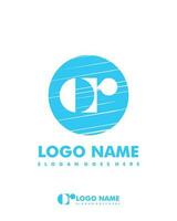 Initial OR negative space logo with circle template vector