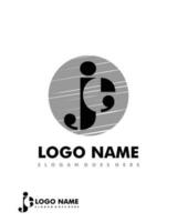 Initial JE negative space logo with circle template vector
