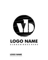 Initial VB negative space logo with circle template vector