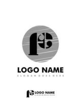 Initial FE negative space logo with circle template vector