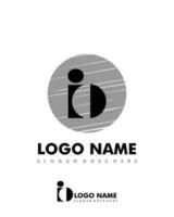 Initial IO negative space logo with circle template vector