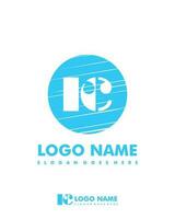 Initial RC negative space logo with circle template vector