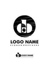 Initial EB negative space logo with circle template vector