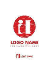 Initial ID negative space logo with circle template vector