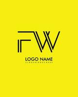 FW Initial minimalist modern abstract logo vector