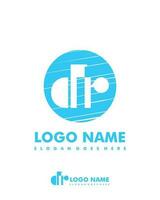 Initial DR negative space logo with circle template vector