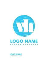 Initial VH negative space logo with circle template vector