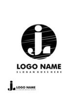 Initial JL negative space logo with circle template vector