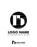 Initial HB negative space logo with circle template vector