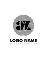 Initial AZ negative space logo with circle template vector