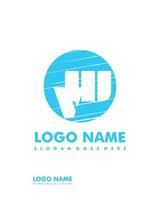 Initial VW negative space logo with circle template vector