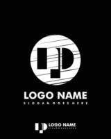 Initial NP negative space logo with circle template vector