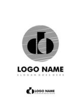 Initial DO negative space logo with circle template vector
