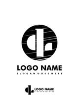 Initial QL negative space logo with circle template vector