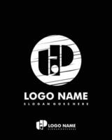 Initial TP negative space logo with circle template vector